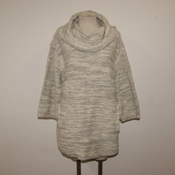 PURE J.JILL Marled Chunky Knit Cowl Sweater sz M - Picture 2 of 11